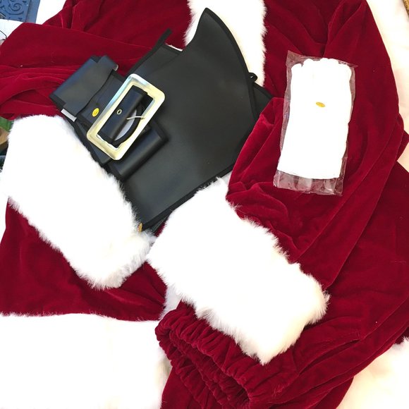 Halco Santa Claus Professional 6 Pc Velveteen Costume  #6591 + #6596 NWOT - Picture 6 of 12